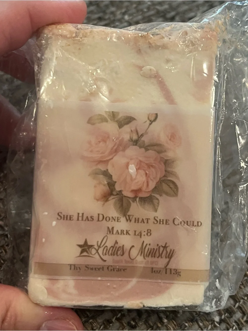 Rose Scented Bath Soap - Pink and Cream